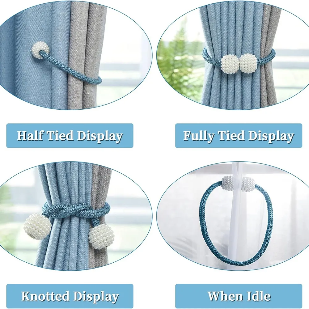 Magnetic Curtain Tieback Rope Stylish Decorative Curtain Holder, Home Decor Accessories - Image 2