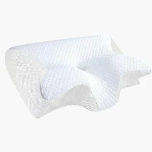 Butterfly horn pillow white