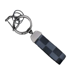 Leather Key Ring Black + Gun